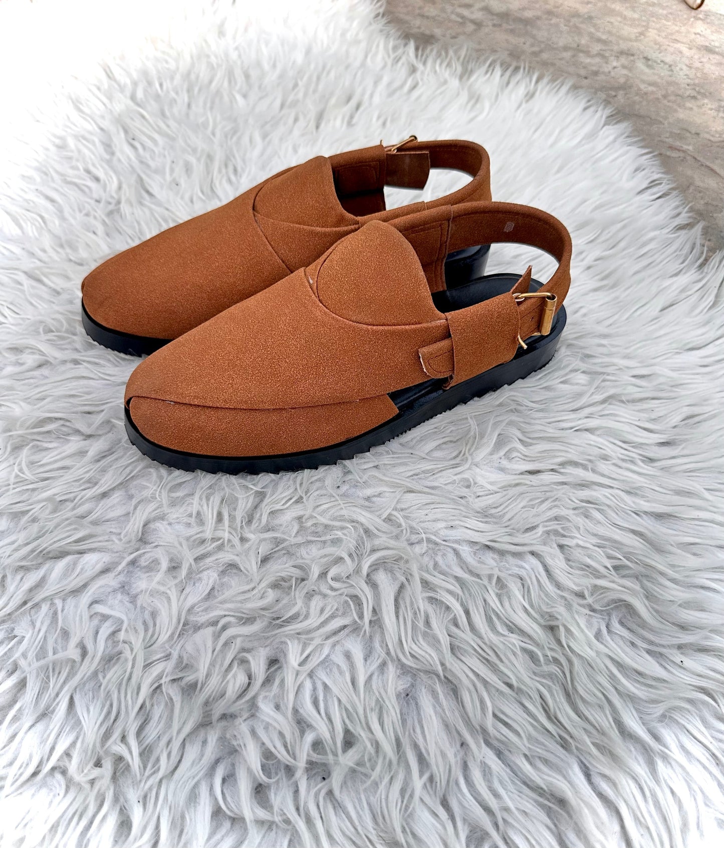 Mustard Suede Peshawari Sandal