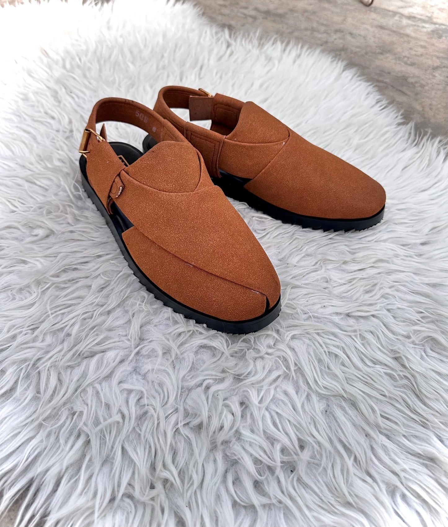 Mustard Suede Peshawari Sandal