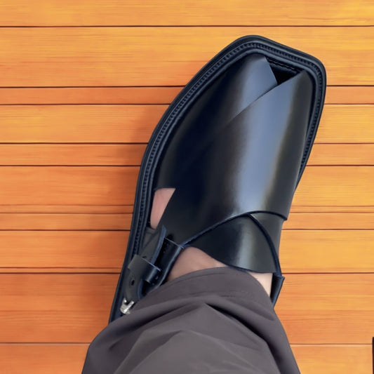 Classic Black Peshawari Chappal