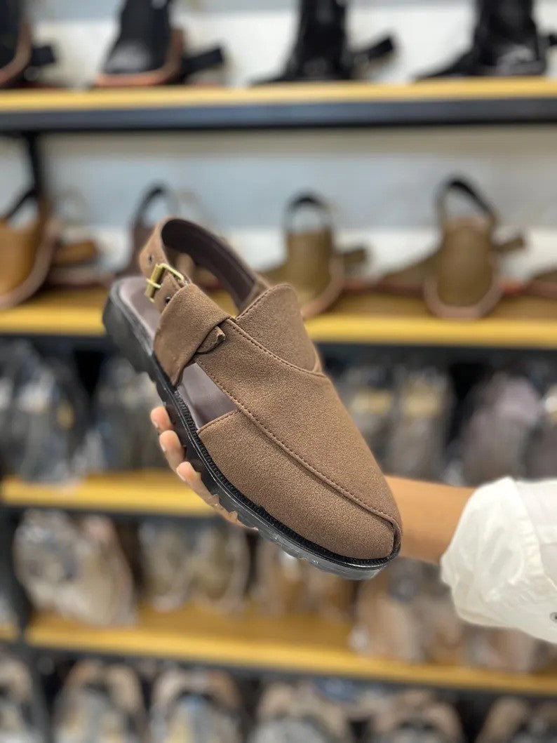 Brown Suede Peshawari Sandal