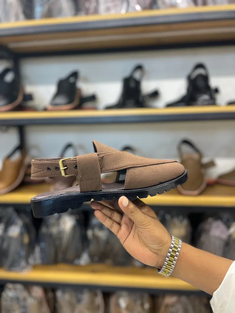 Brown Suede Peshawari Sandal