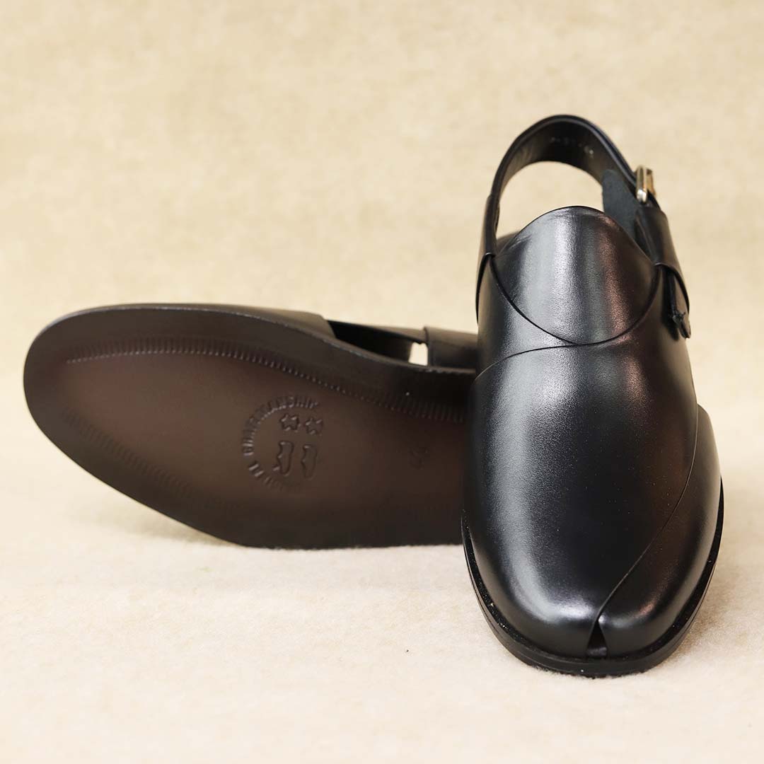 Black Herritage Peshawari Chappal