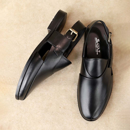 Black Herritage Peshawari Chappal