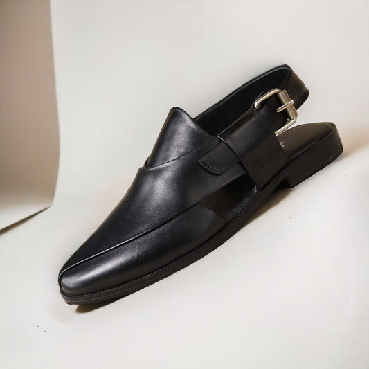 Black Herritage Peshawari Chappal